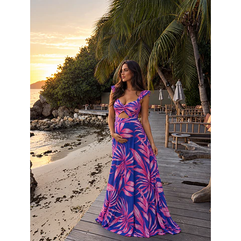Vestido AMAIA FLORES FUCSIA