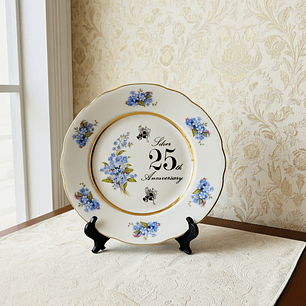 Plato decorativo porcelana inglesa 25º Aniversario