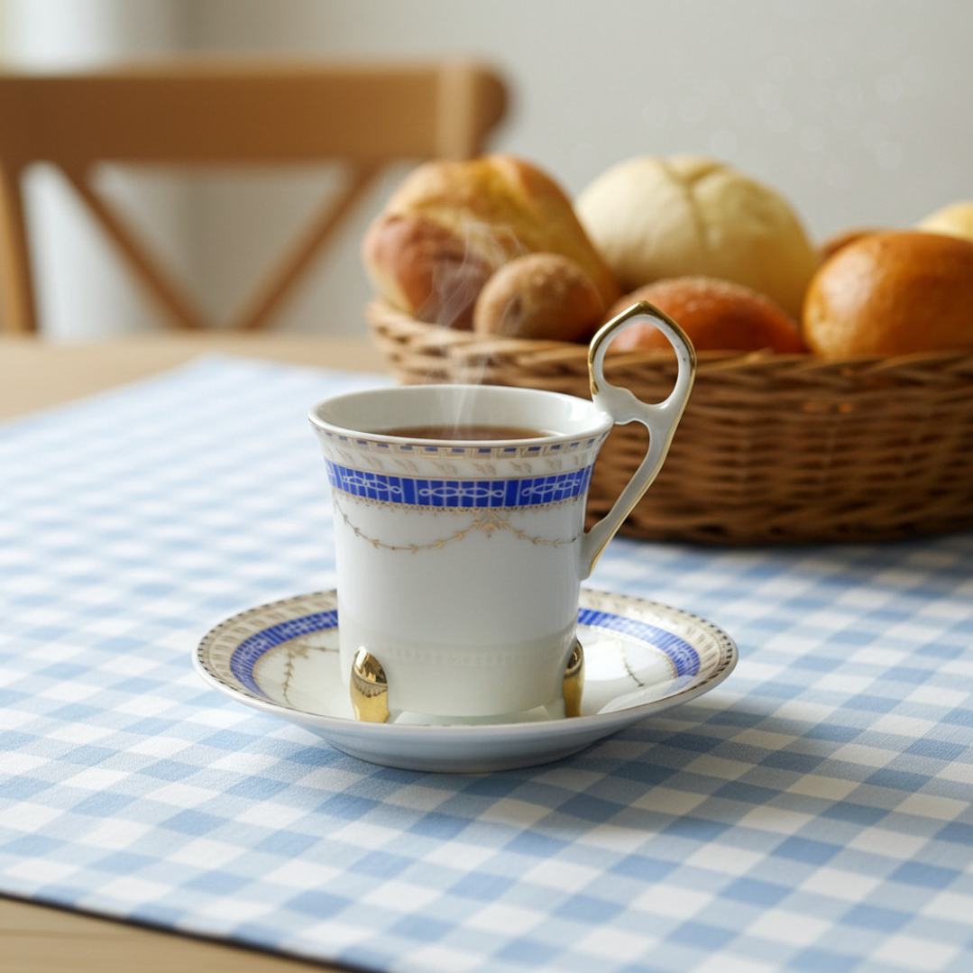Taza y plato para café italianos de porcelana - años 70 8