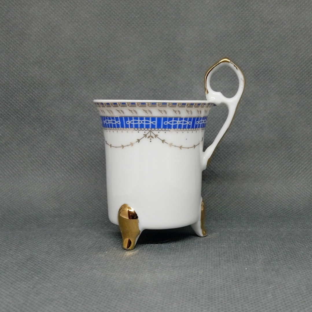 Taza y plato para café italianos de porcelana - años 70 5