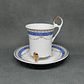 Taza y plato para café italianos de porcelana - años 70 - Miniatura 1