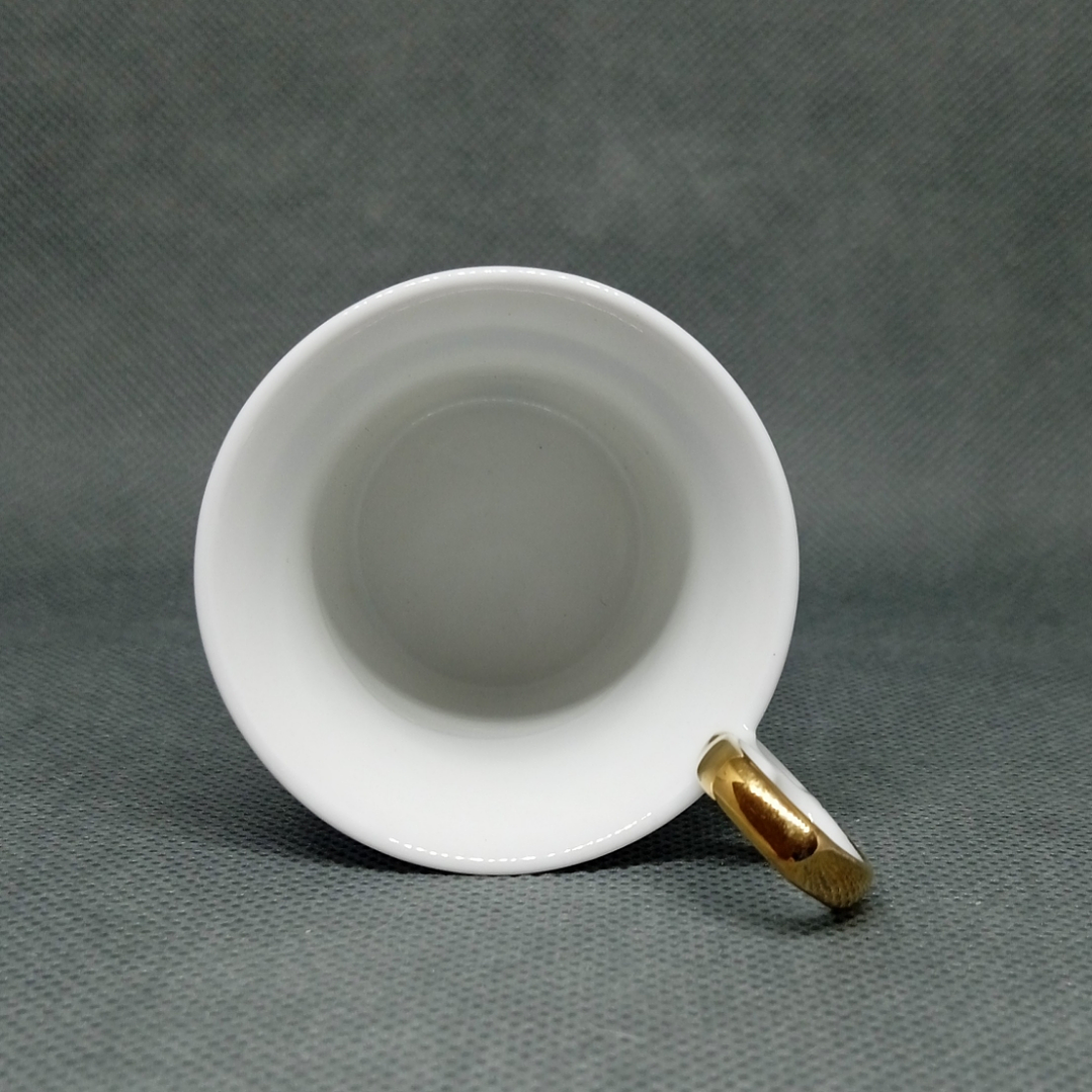 Taza y plato para café italianos de porcelana - años 70 7