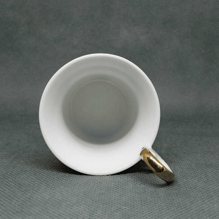 Taza y plato para café italianos de porcelana - años 70 7