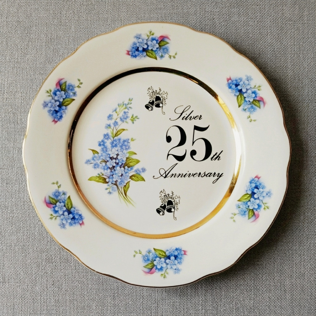 Plato decorativo porcelana inglesa 25º Aniversario 1