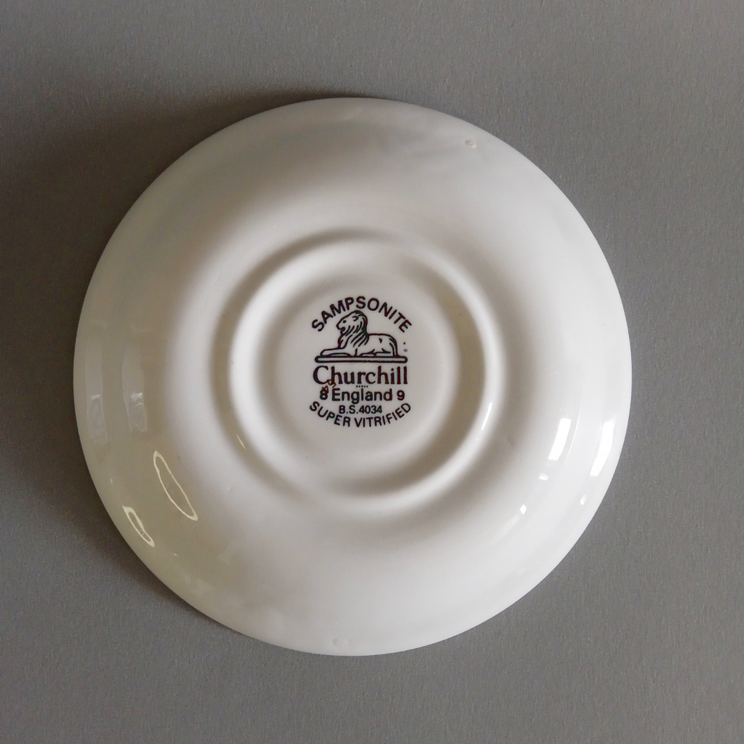 Juego de taza y plato de café Churchill, diseño náutico - Inglaterra años 90 3