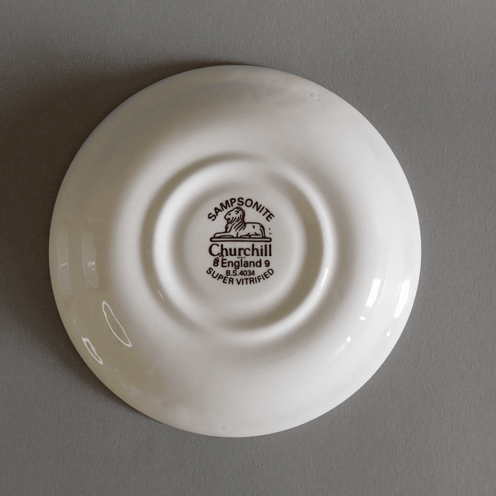 Juego de taza y plato de café Churchill, diseño náutico - Inglaterra años 90 3