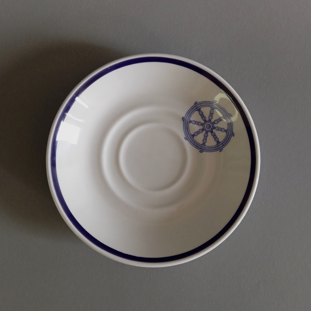 Juego de taza y plato de café Churchill, diseño náutico - Inglaterra años 90 4