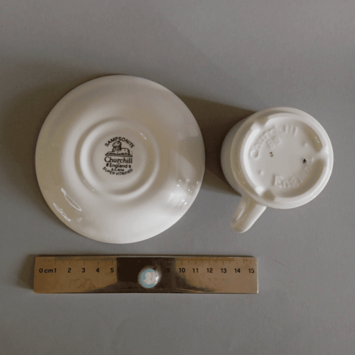 Juego de taza y plato de café Churchill, diseño náutico - Inglaterra años 90 5