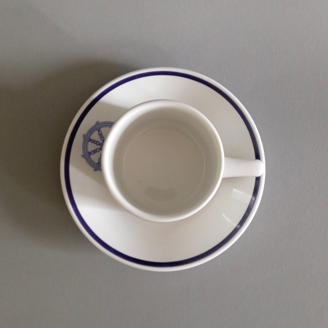 Juego de taza y plato de café Churchill, diseño náutico - Inglaterra años 90 6