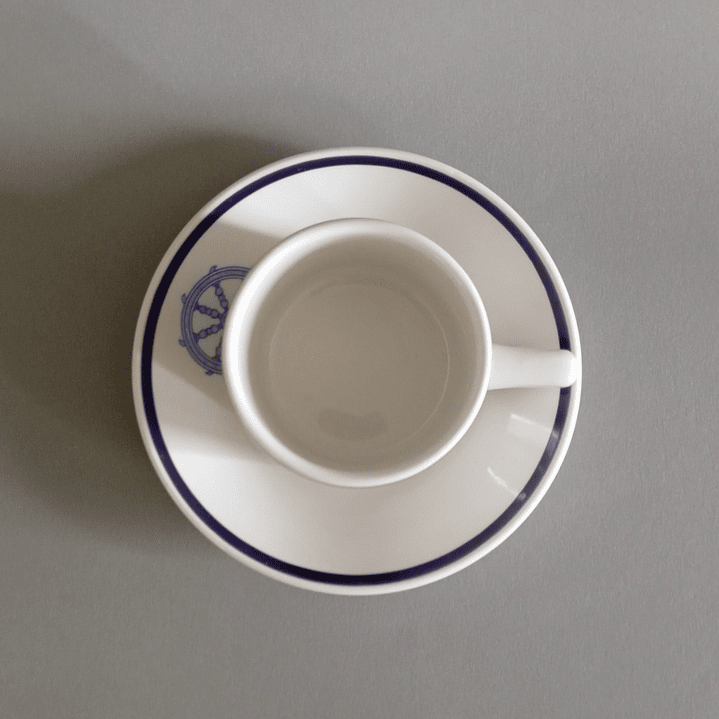 Juego de taza y plato de café Churchill, diseño náutico - Inglaterra años 90 6