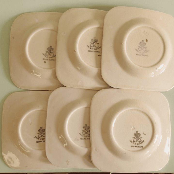 Seis platos decorativos ingleses - Staffordshire 1940 6