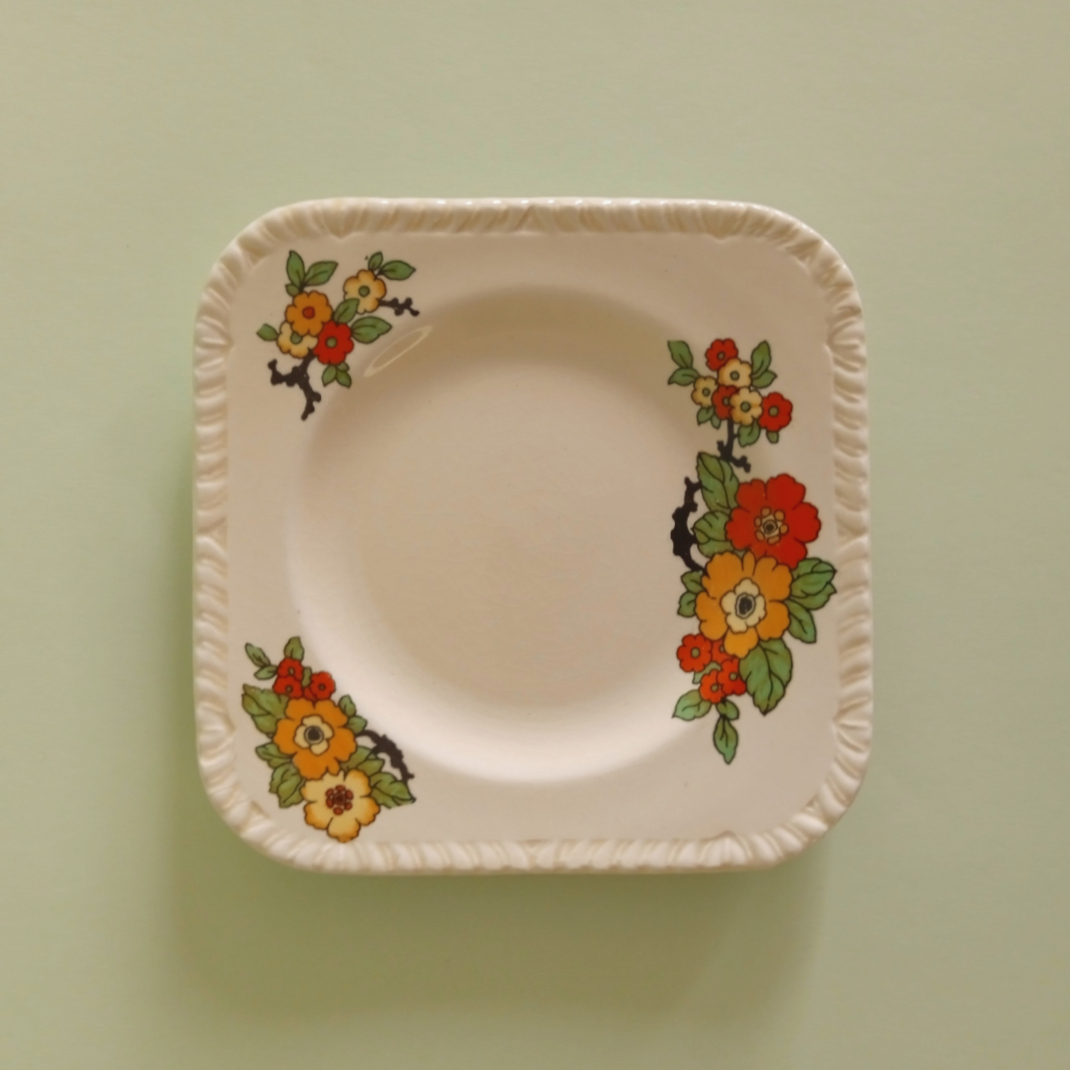 Seis platos decorativos ingleses - Staffordshire 1940 2