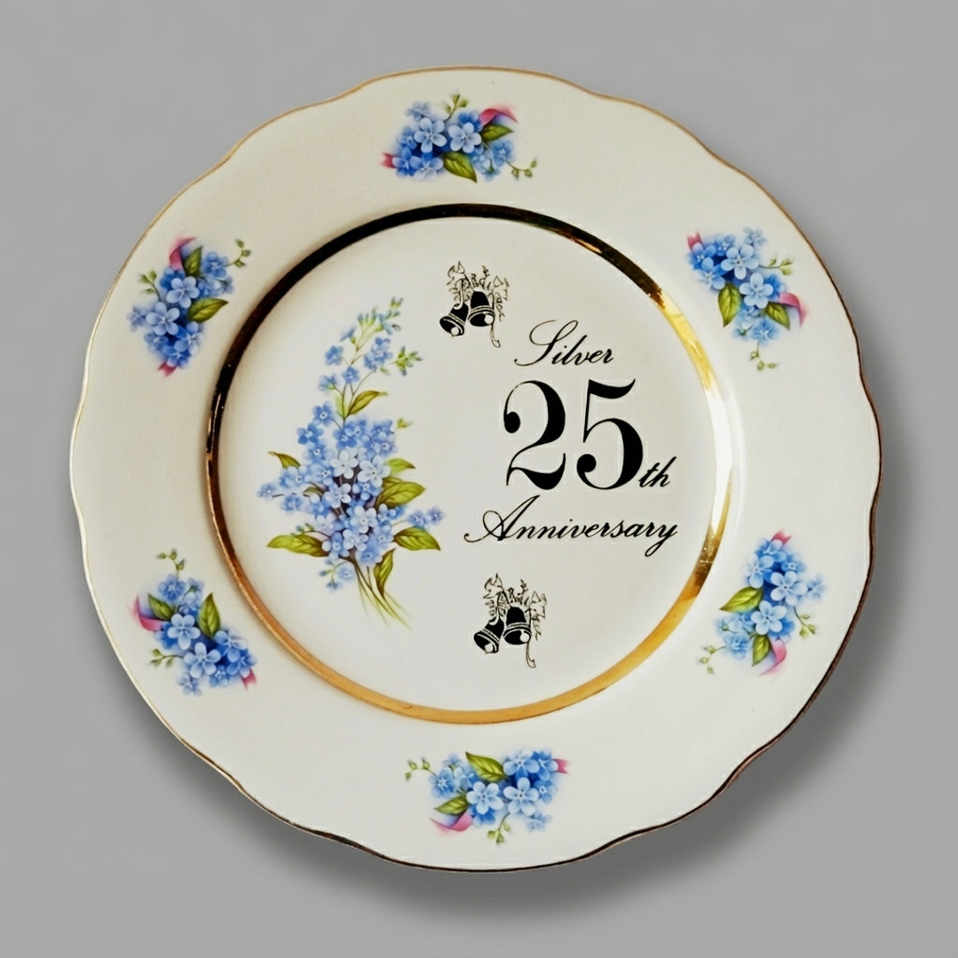 Plato decorativo de porcelana inglesa – 25° aniversario (bodas de plata) 1
