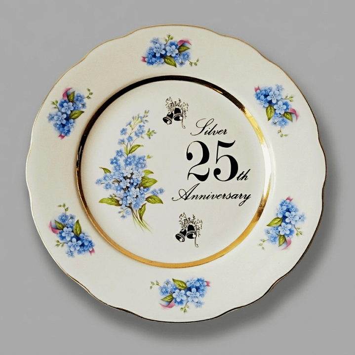Plato decorativo de porcelana inglesa – 25° aniversario (bodas de plata) 1