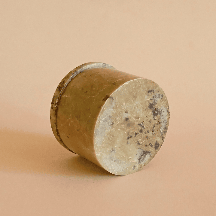 Joyero indio de piedra pulida con incrustación de nácar - años 70 6