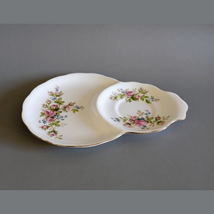 Plato para snack de porcelana · Inglaterra 1955-60