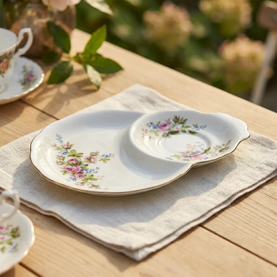 Plato para snack de porcelana · Inglaterra 1955-60 8