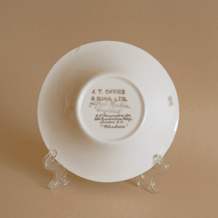 Taza y plato de café ingleses Alfred Meakin – vajilla hotelera histórica (ca. 1920) 5