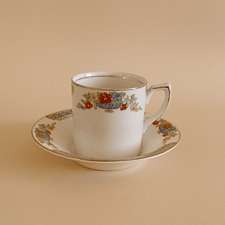 Taza y plato de café ingleses Alfred Meakin – vajilla hotelera histórica (ca. 1920) 3