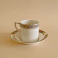 Taza y plato de café ingleses Alfred Meakin – vajilla hotelera histórica (ca. 1920) - Miniatura 1