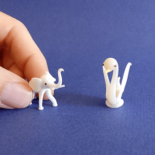 Figuras de cristal de Murano · cisne y elefante · años 70