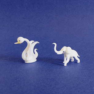 Figuras de cristal de Murano · cisne y elefante · años 70