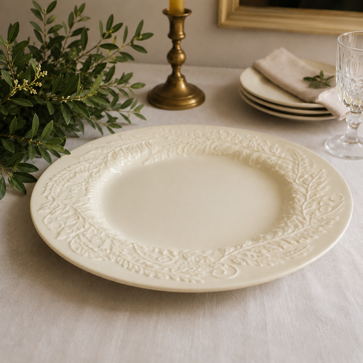 Plato base grande con relieve • Italia 7