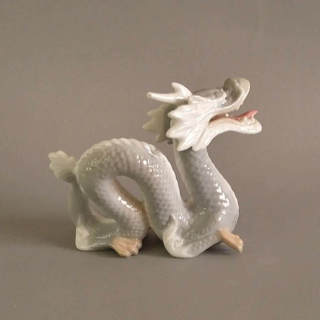 Pareja de dragones orientales de cerámica esmaltada - Japón 3