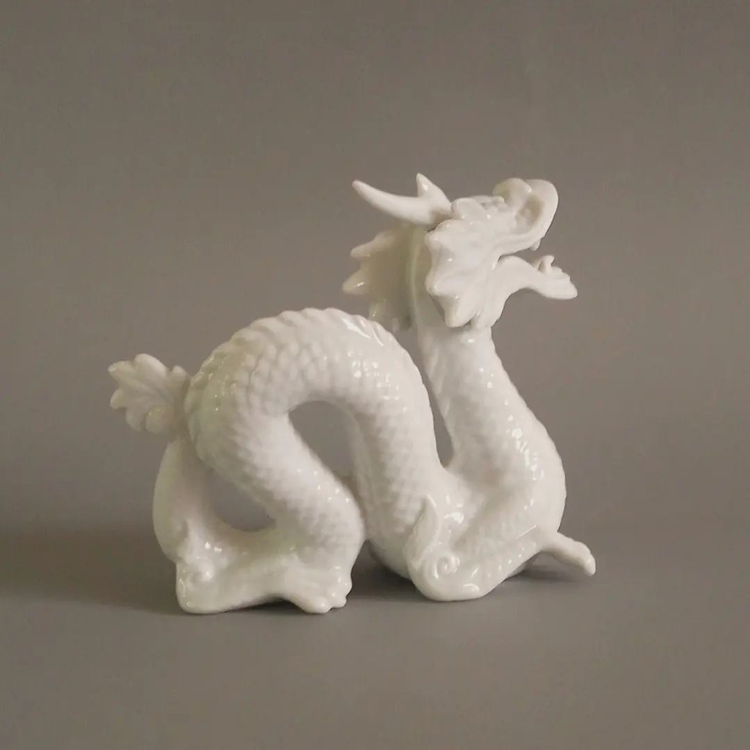 Pareja de dragones orientales de cerámica esmaltada - Japón 6