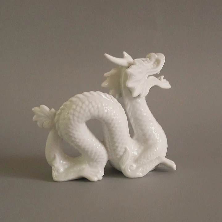 Pareja de dragones orientales de cerámica esmaltada - Japón 6