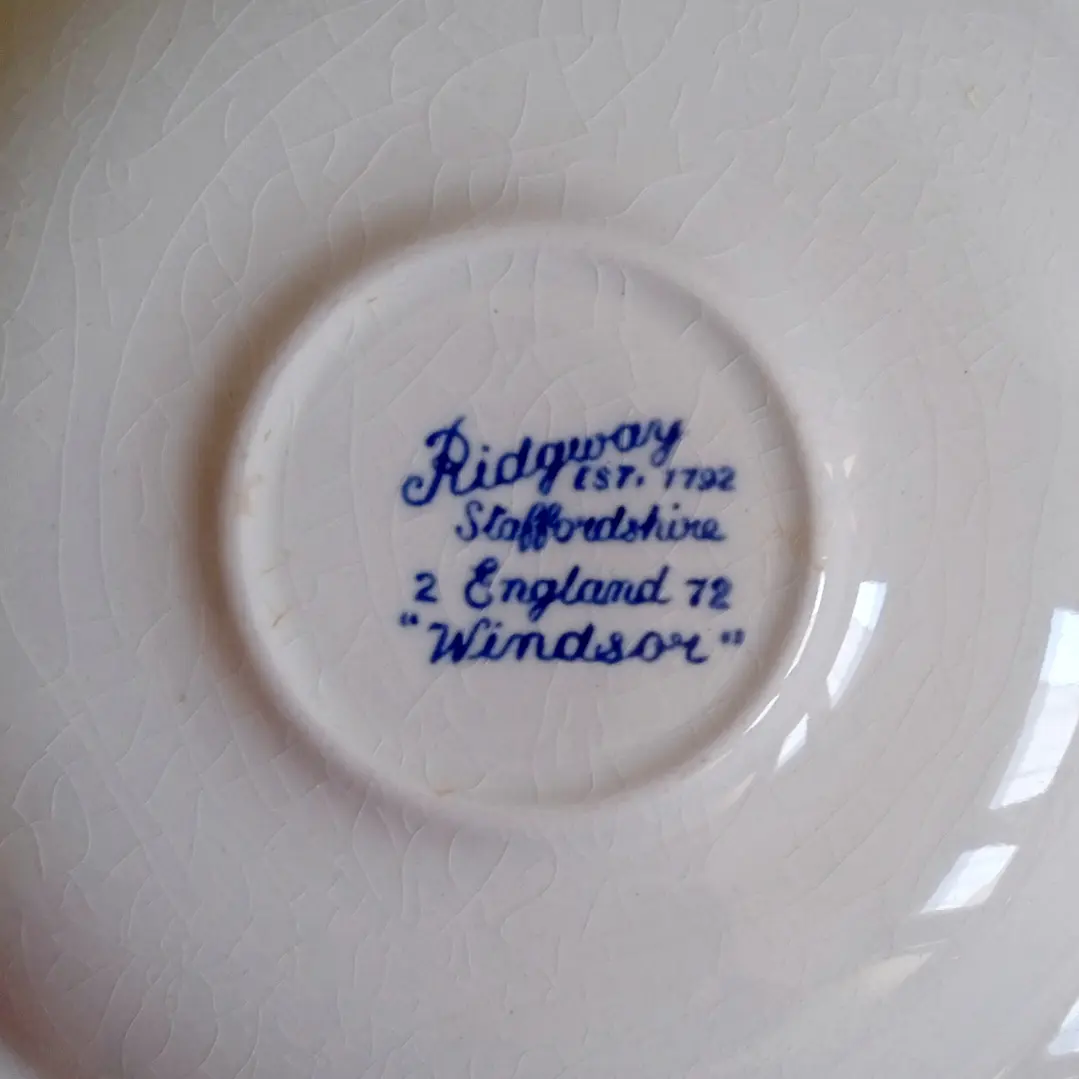 Juego de 6 platitos ingleses Ridgway “Windsor” azul 5
