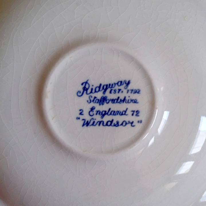 Juego de 6 platitos ingleses Ridgway “Windsor” azul 5