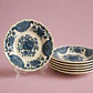 Juego de 6 platitos ingleses Ridgway “Windsor” azul - Miniatura 1