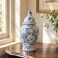 Jarrón de porcelana europeo tipo ginger jar - Miniatura 7