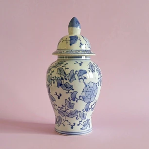 Jarrón de porcelana europeo tipo ginger jar
