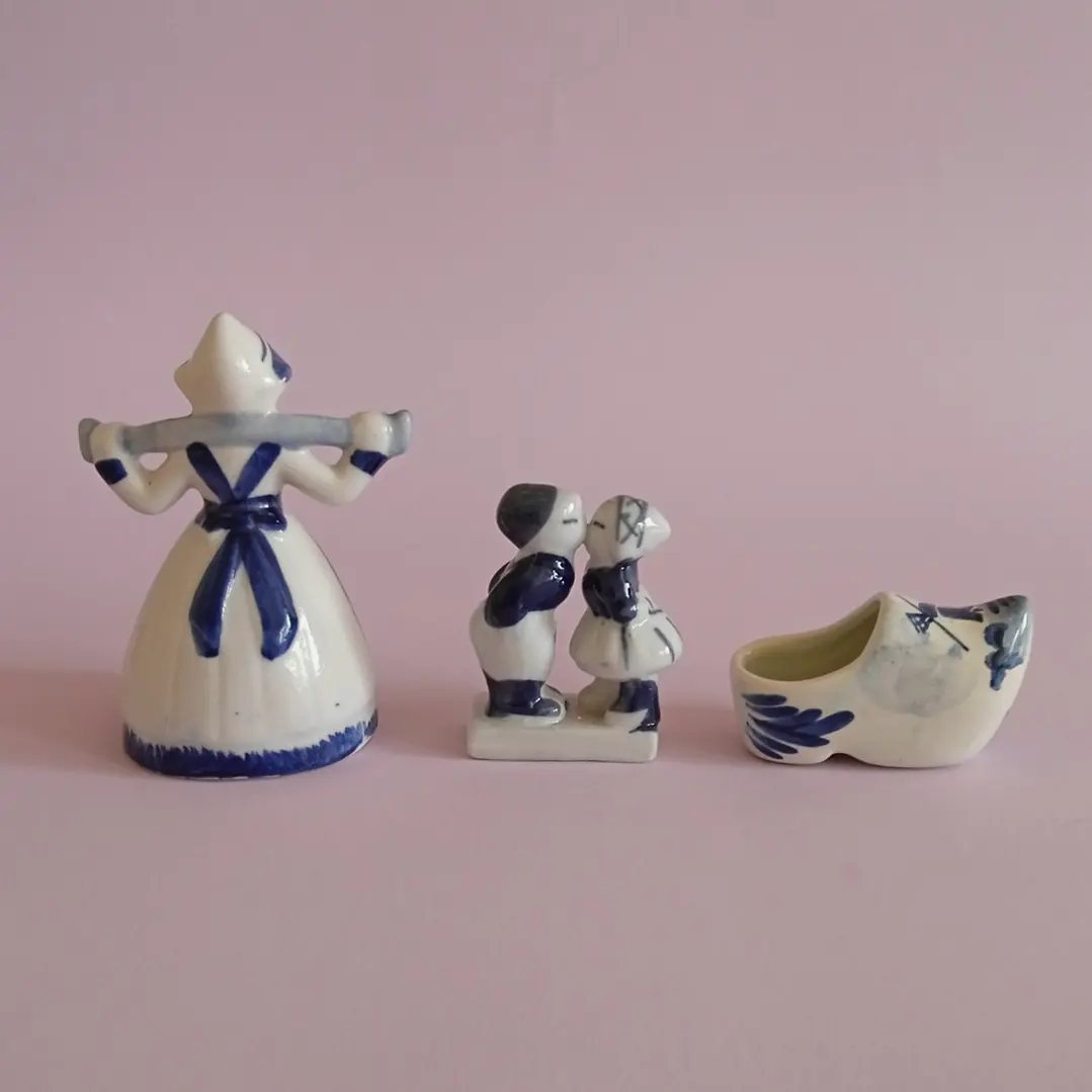 Set de 3 figuras vintage holandesas estilo Delft 4
