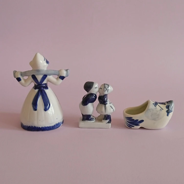 Set de 3 figuras vintage holandesas estilo Delft 4