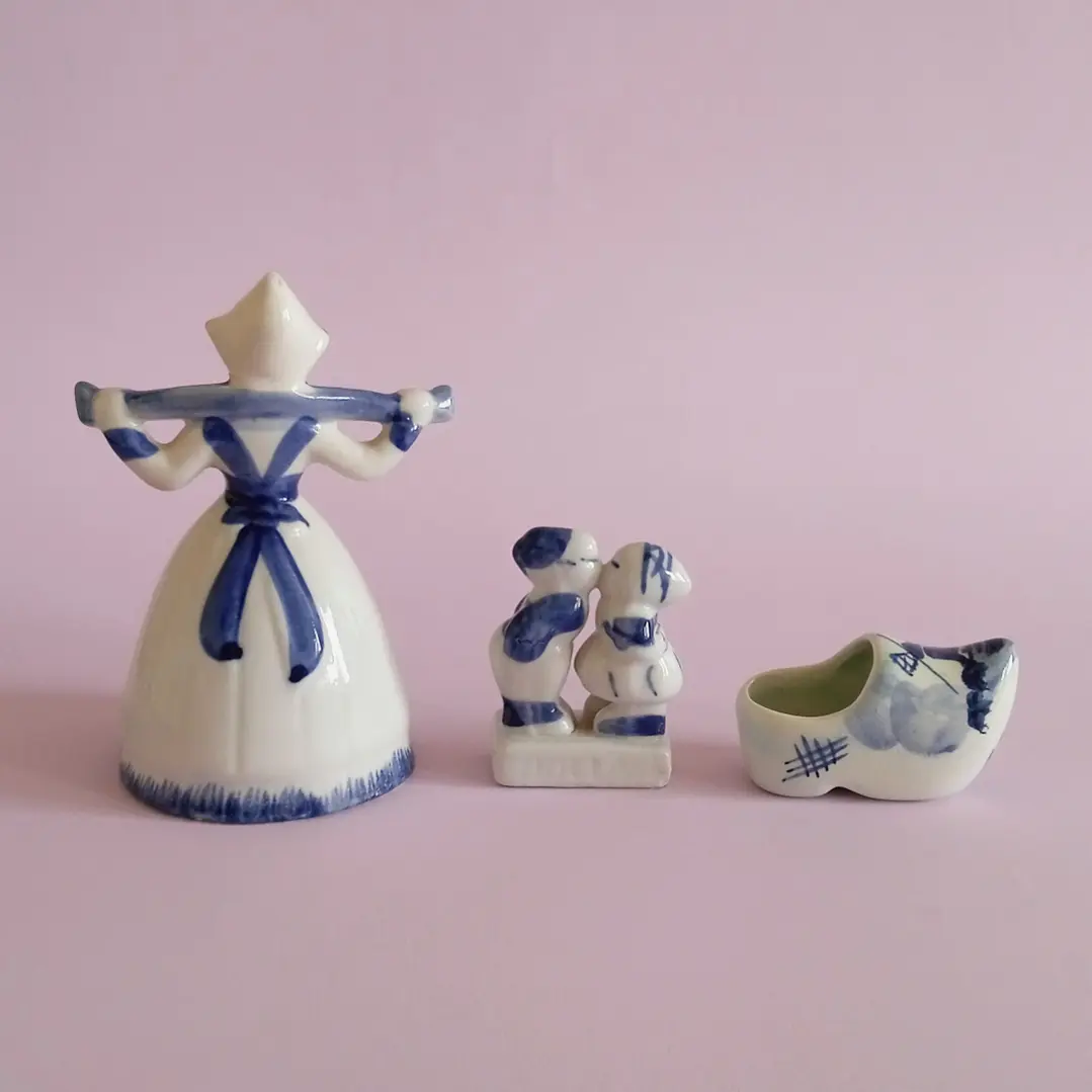 Set de 3 figuras vintage holandesas estilo Delft 3