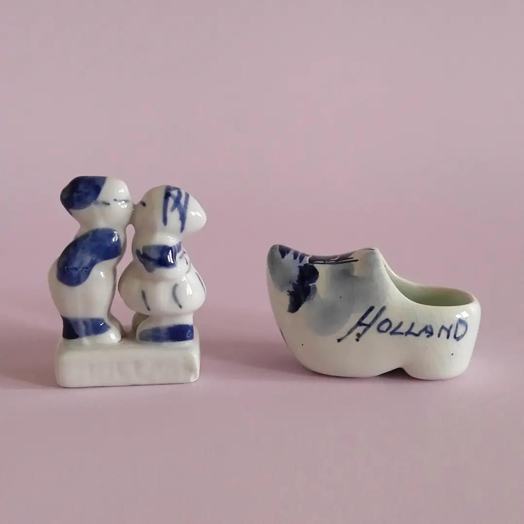 Set de 3 figuras vintage holandesas estilo Delft 8