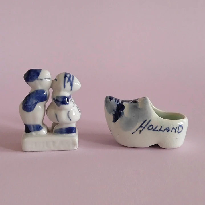 Set de 3 figuras vintage holandesas estilo Delft 8