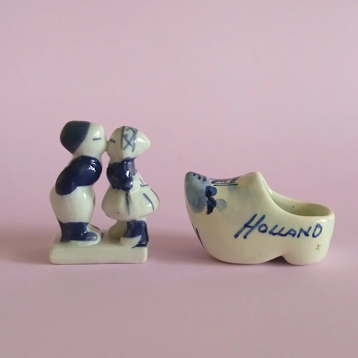 Set de 3 figuras vintage holandesas estilo Delft 9