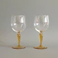 Par de pequeñas copas de cristal soplado europeo vintage • color champagne - Miniatura 1