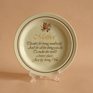 Plato decorativo inglés con poema 