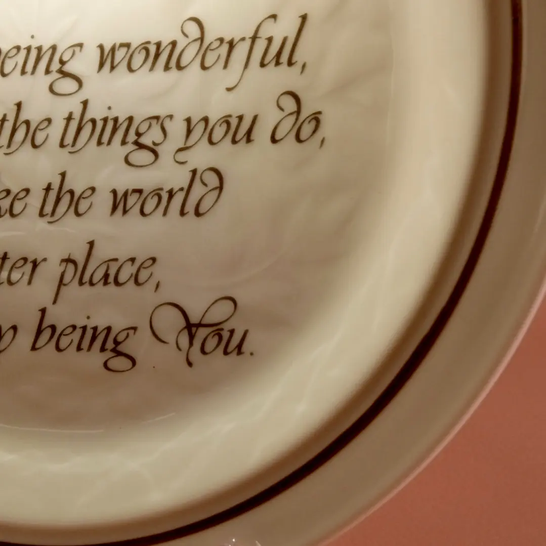 Plato decorativo inglés con poema 