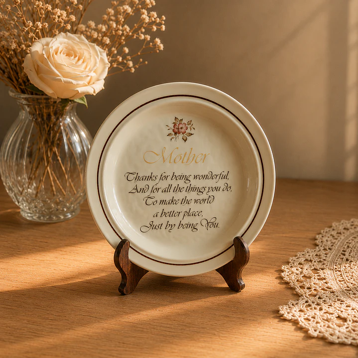 Plato decorativo inglés con poema 