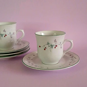 Juego de 4 dúos de té vintage Summer Fruit 