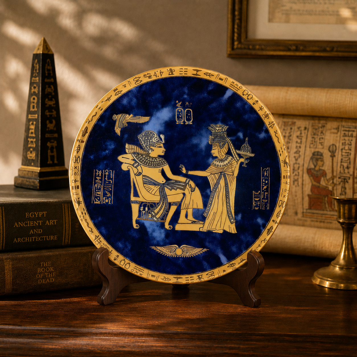 Platito decorativo de porcelana estilo Egipto antiguo 7