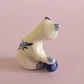 Par de miniaturas de gatitos en porcelana y cerámica enlozada - Miniatura 6