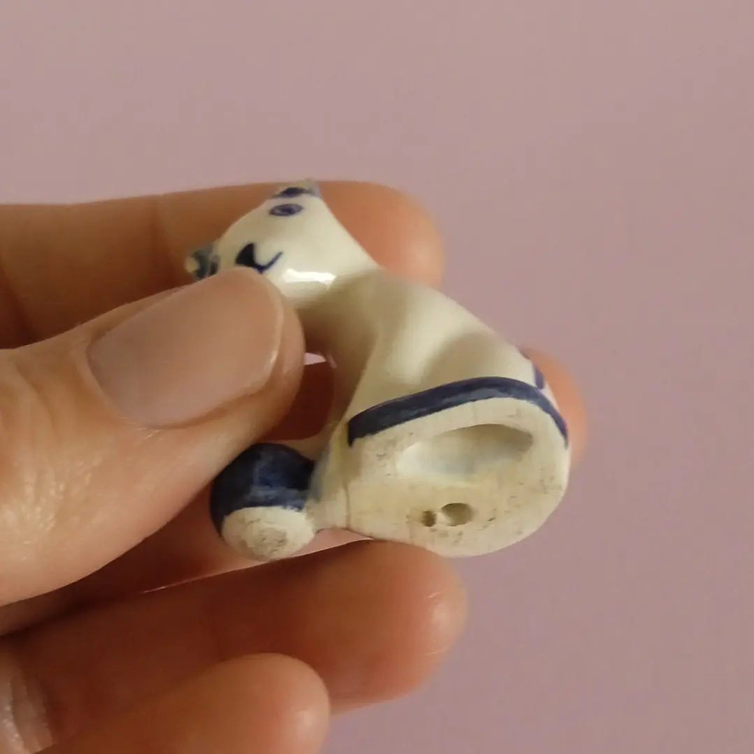 Par de miniaturas de gatitos en porcelana y cerámica enlozada 8