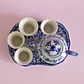 Juego de té chino en miniatura de porcelana vintage - Miniatura 2